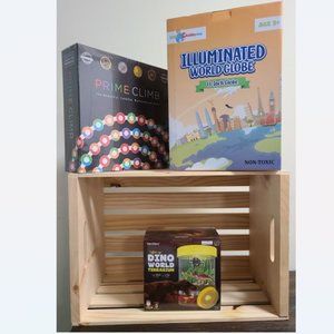 Light-up Dino World Terrarium Kit (1), Math for Love Prime Climb (1), 13 Inch Re